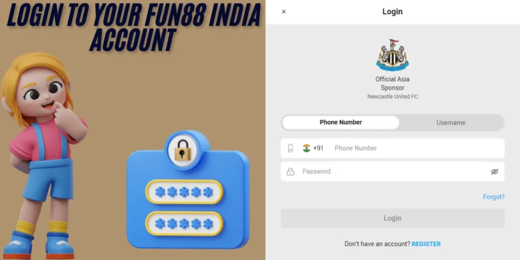 This emage showing a How to Login to Your Fun88 India Account